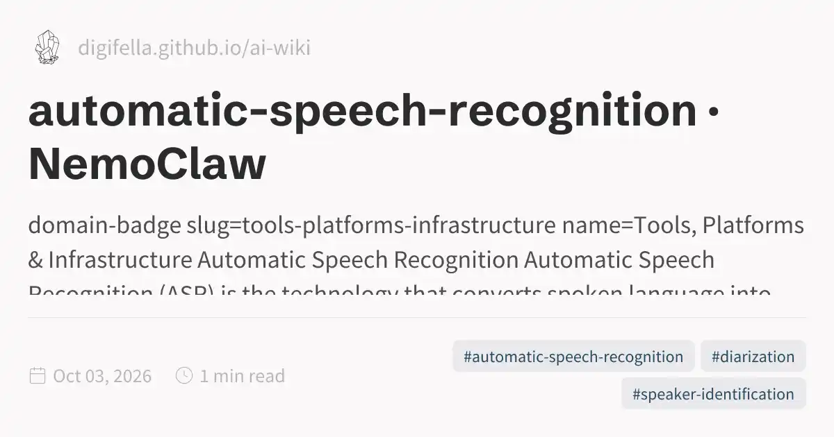 Automatic Speech Recognition (ASR) · NemoClaw