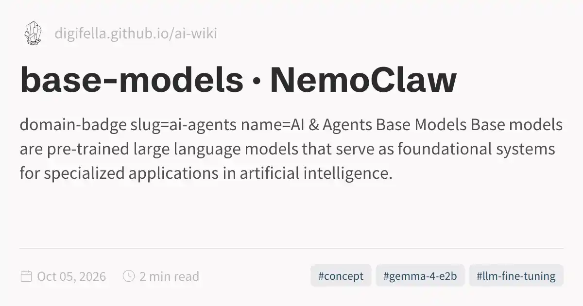 Models First Base base-models · NemoClaw