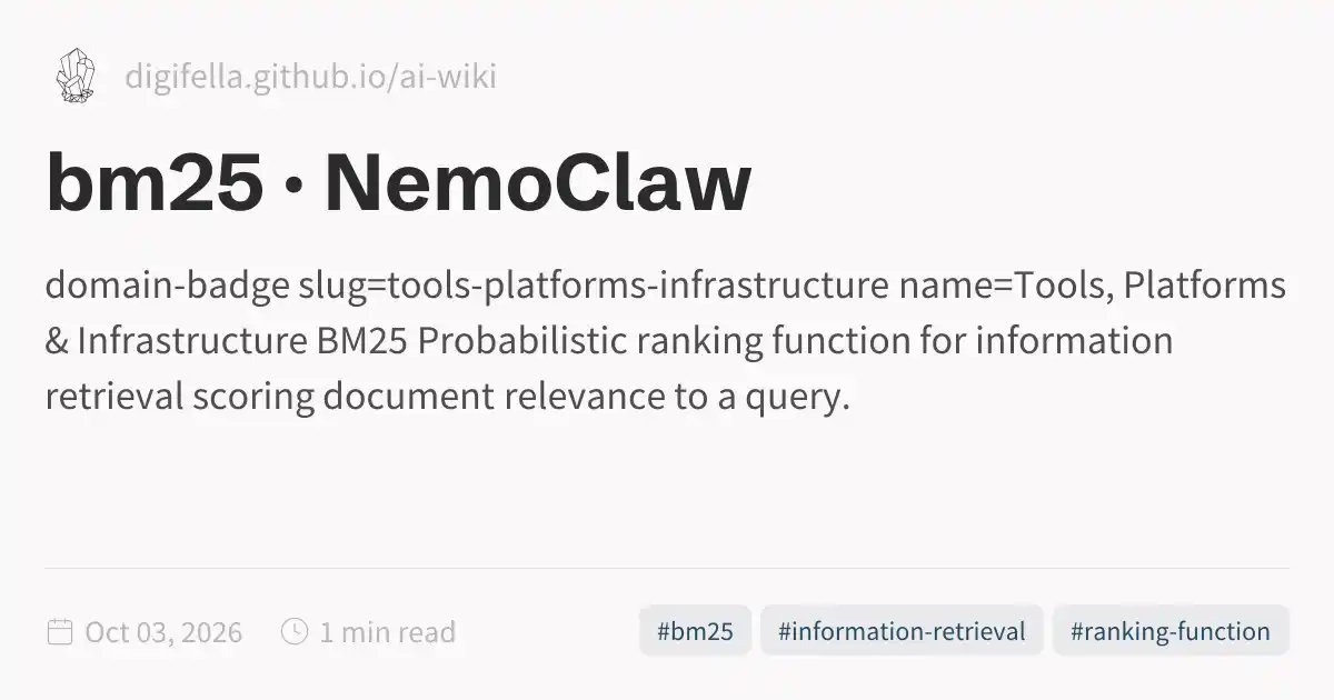 bm25 · NemoClaw