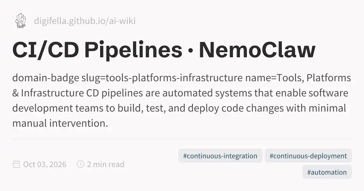 CI/CD Pipelines · NemoClaw