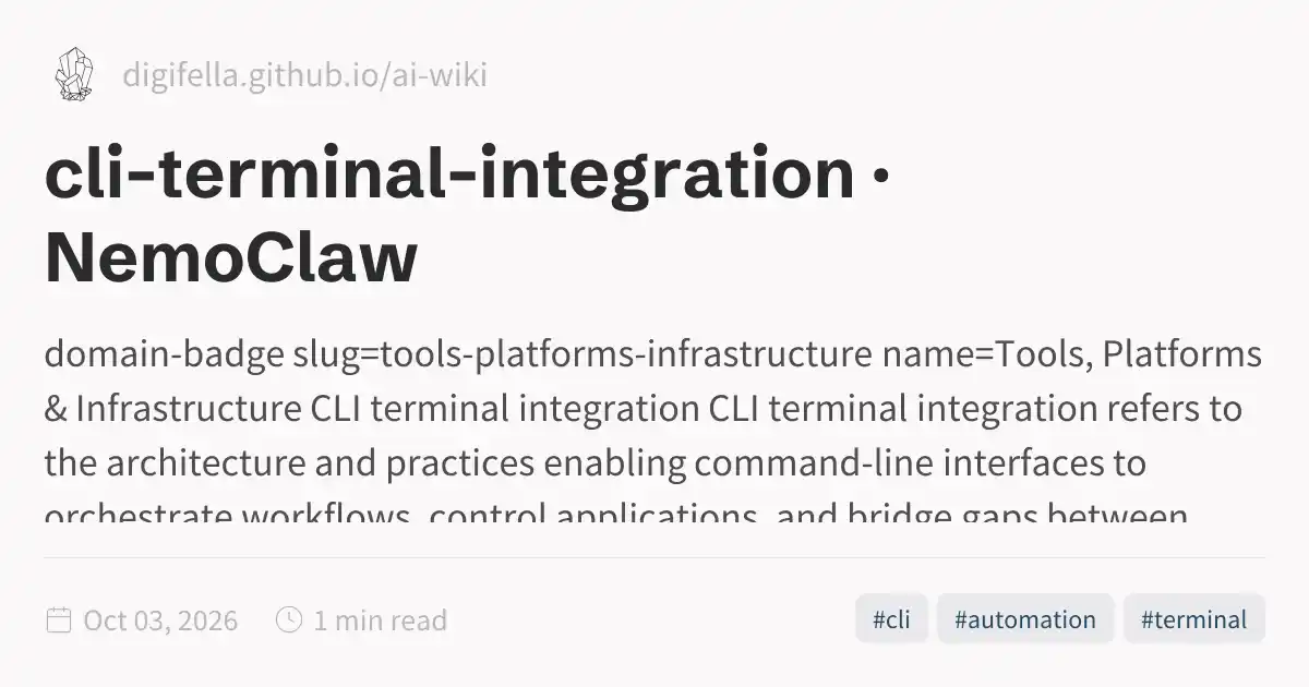 Integration Terminal cli-terminal-integration · NemoClaw