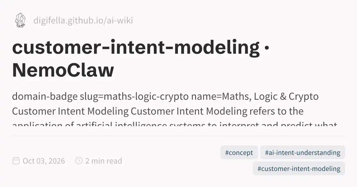 Customer Intent Modeling customer-intent-modeling · NemoClaw