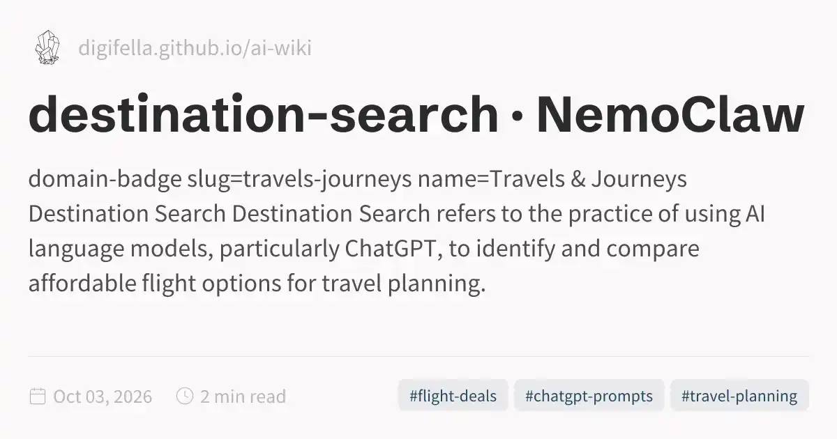 destination-search · NemoClaw
