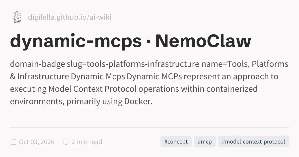 Dynamic Mcp dynamic-mcps · NemoClaw