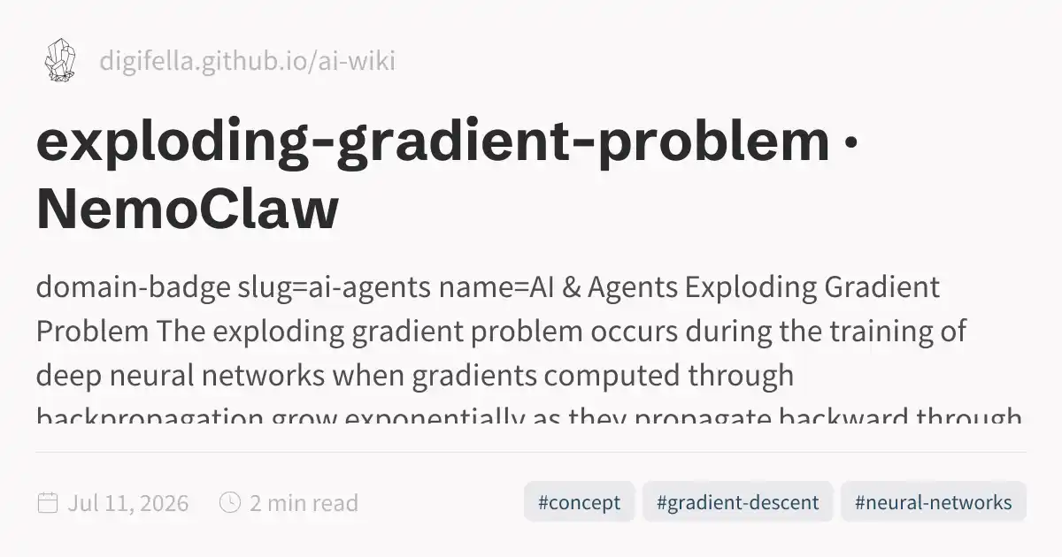 potential exploding gradients problem? · issue #7 ·... exploding-gradient-problem · NemoClaw