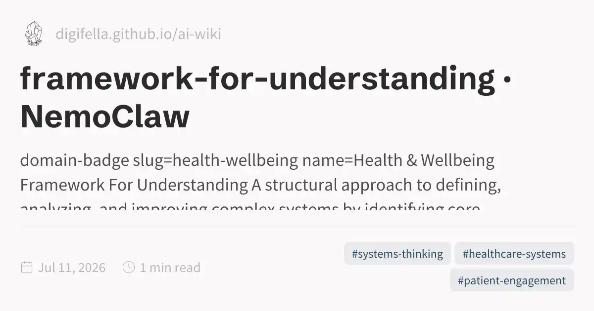 Framework For Understanding framework-for-understanding · NemoClaw