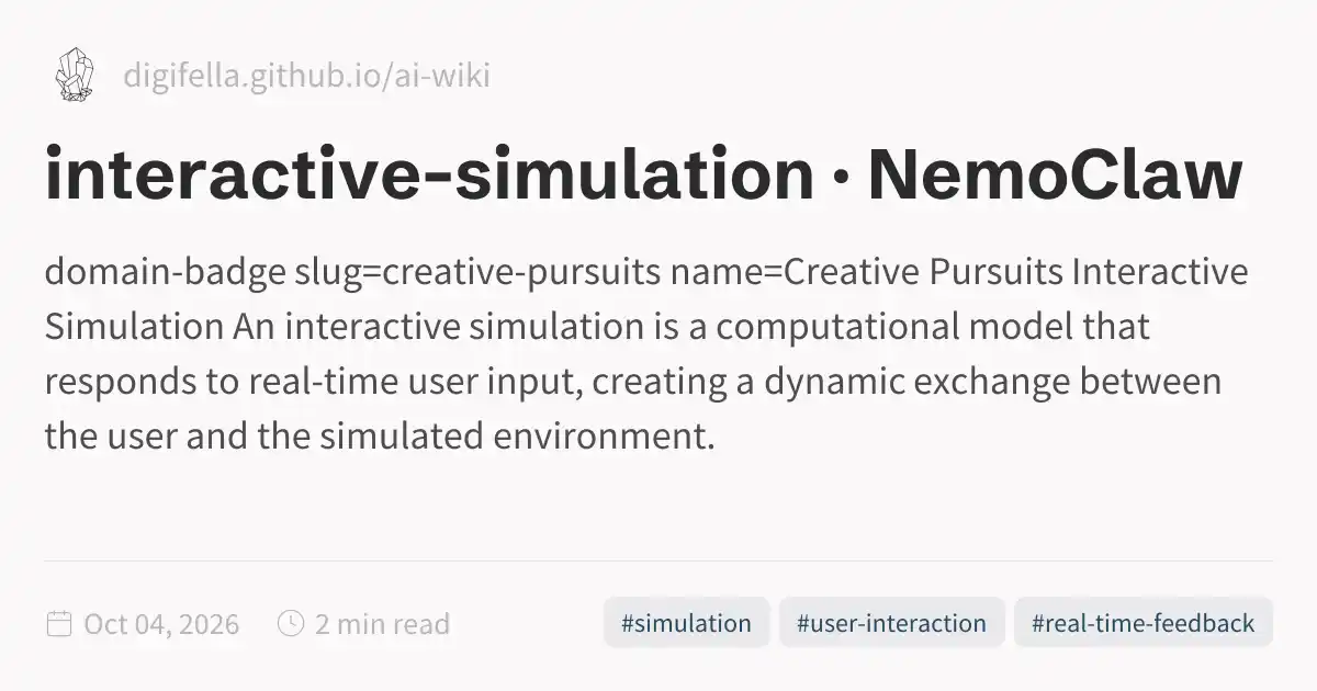 Interactive Simulation Example App interactive-simulation · NemoClaw