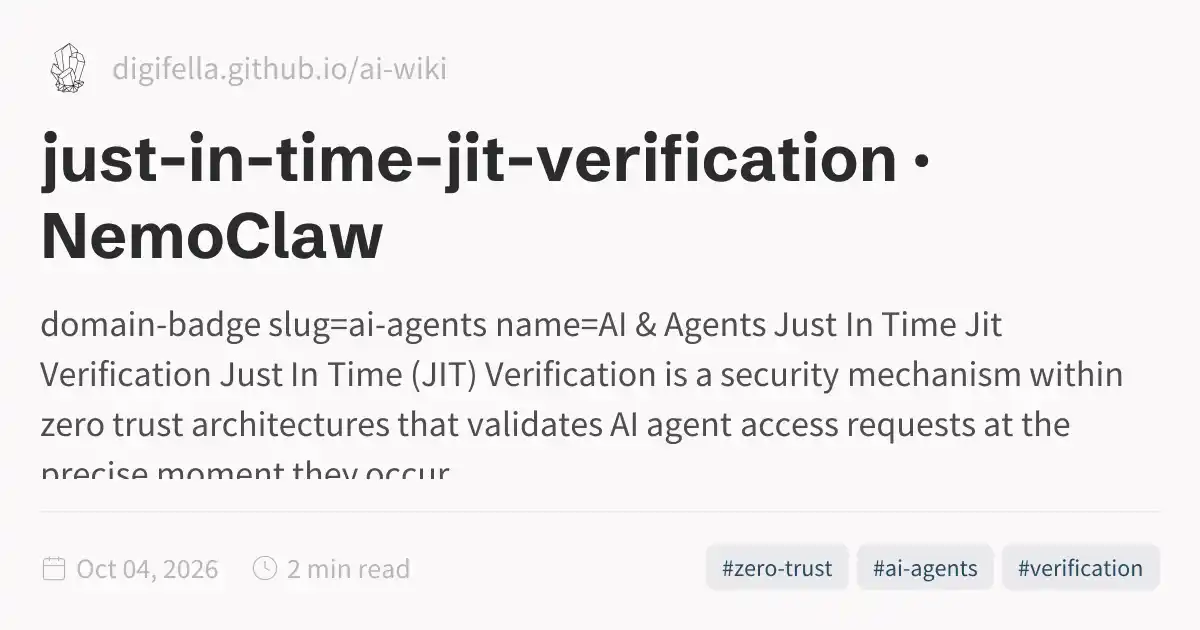 Jit Light just-in-time-jit-verification · NemoClaw