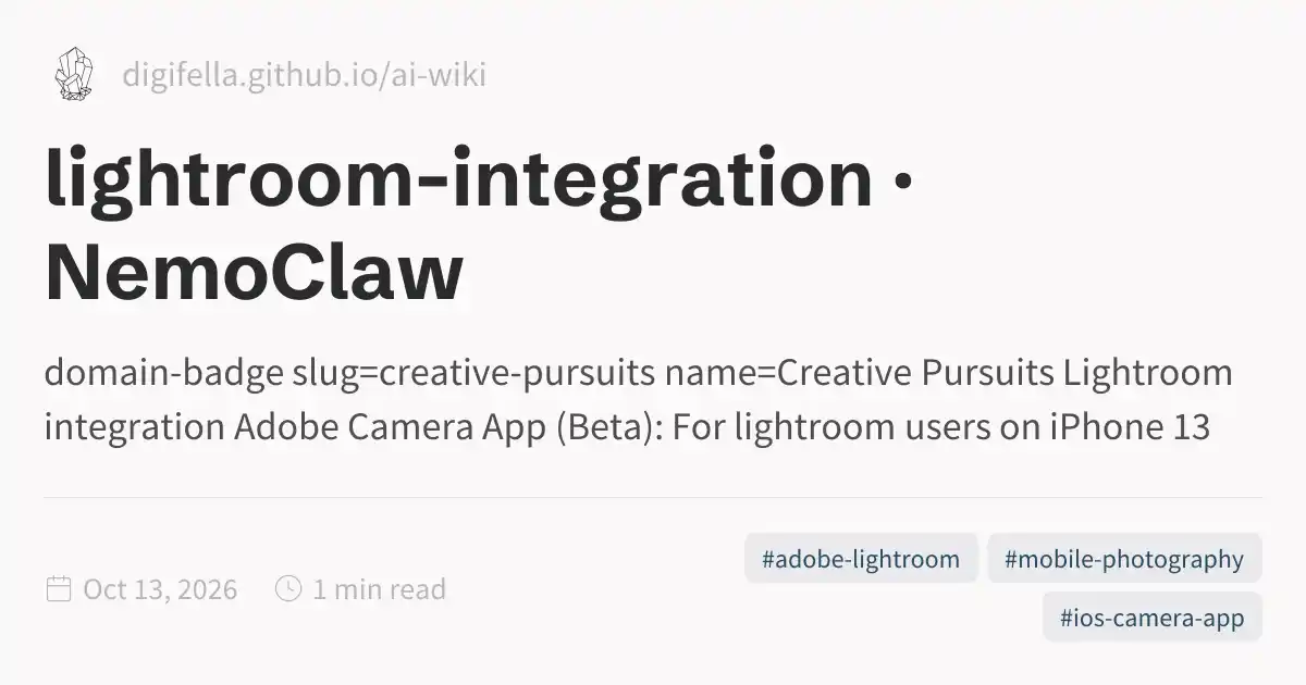 lightroom-integration · NemoClaw