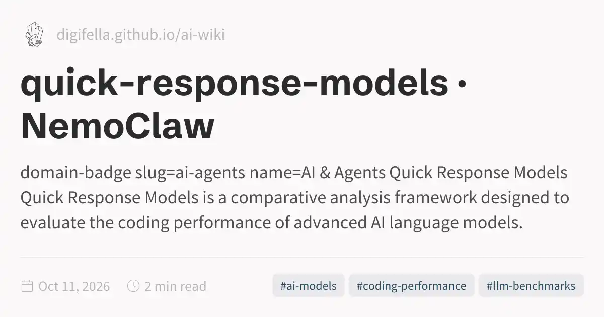 Quick Response Reduction Examples quick-response-models · NemoClaw