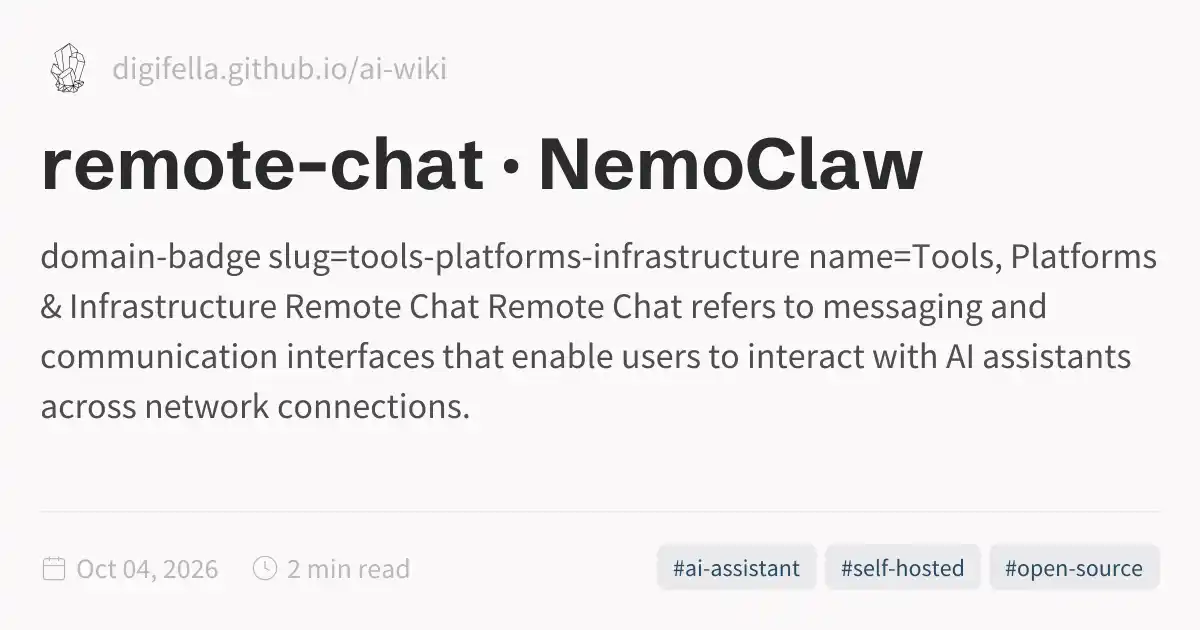 Mail Chat Remote remote-chat · NemoClaw