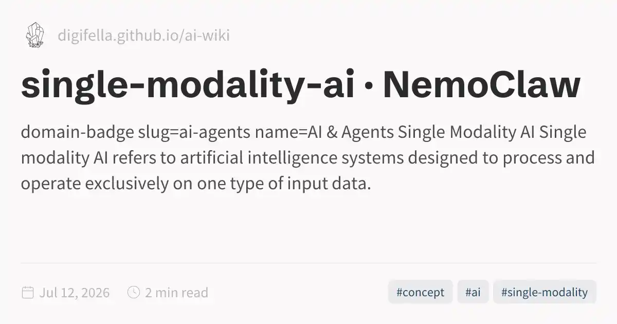 single-modality-ai · NemoClaw