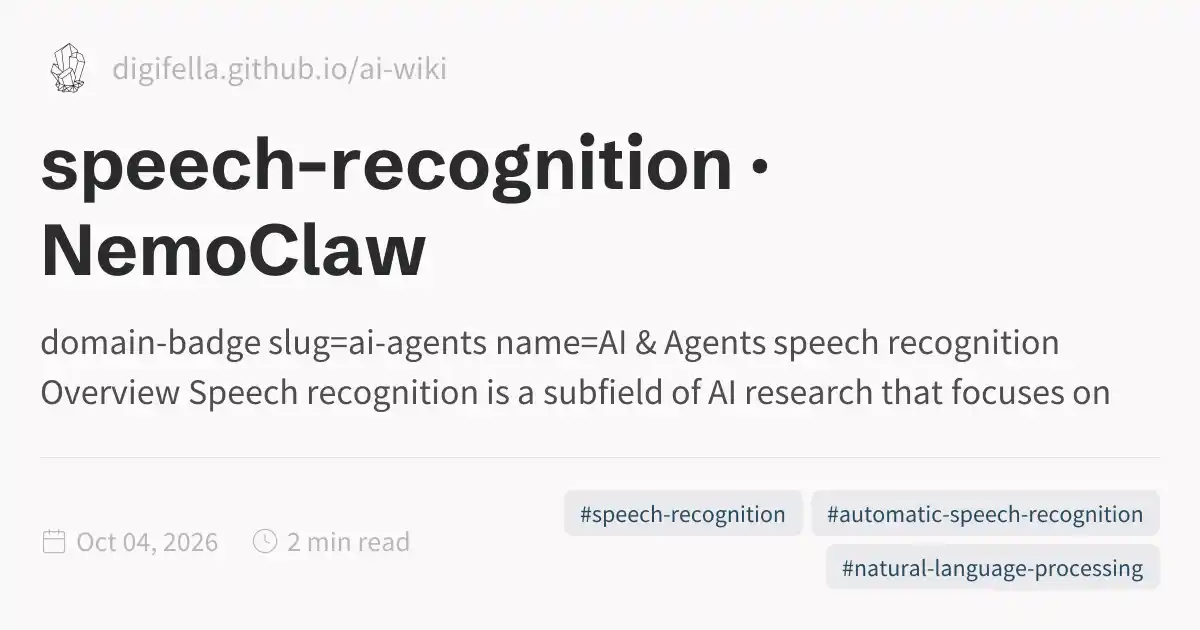 speech-recognition · NemoClaw