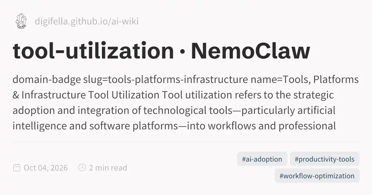 Software Tool Utilization tool-utilization · NemoClaw