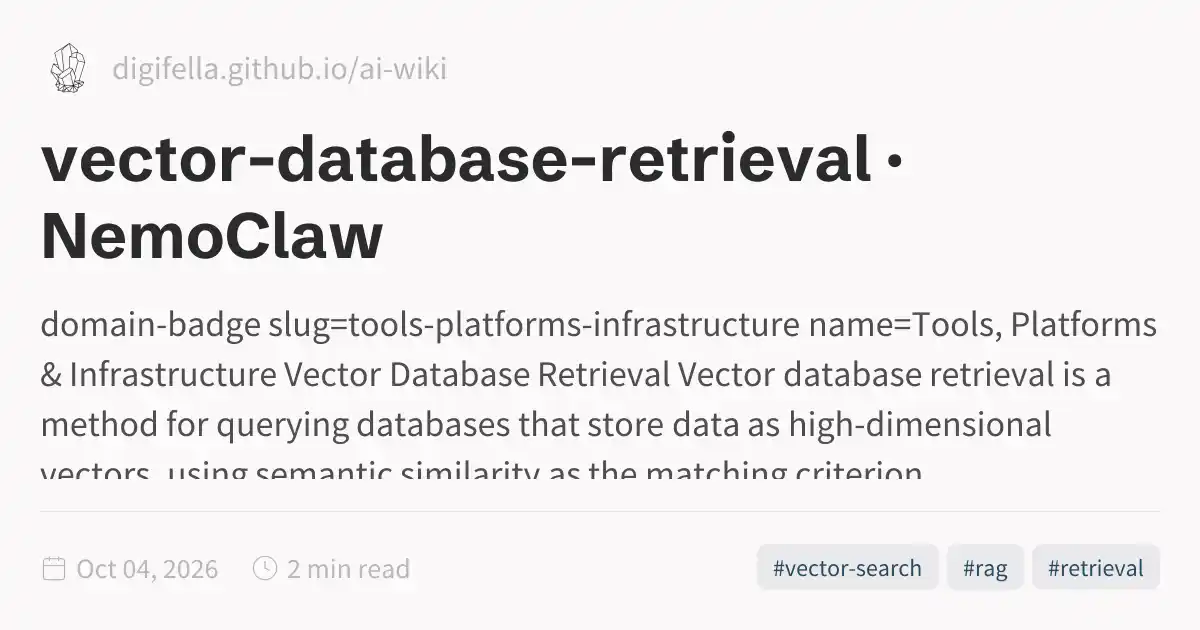 Vector Database Retrieval vector-database-retrieval · NemoClaw
