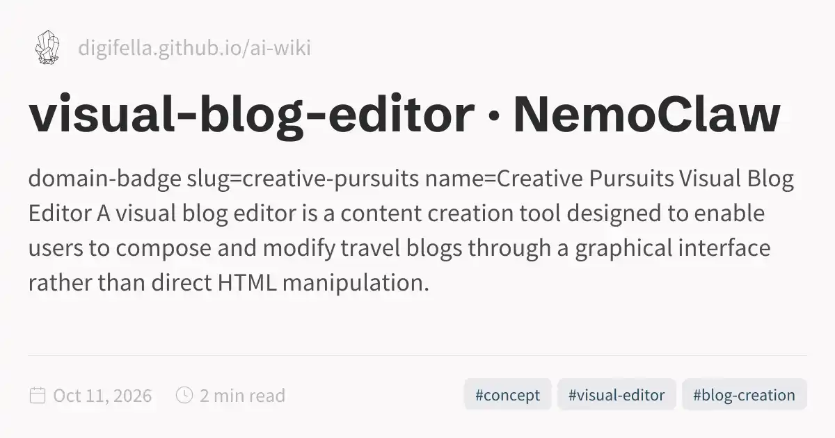 Visual Blog visual-blog-editor · NemoClaw