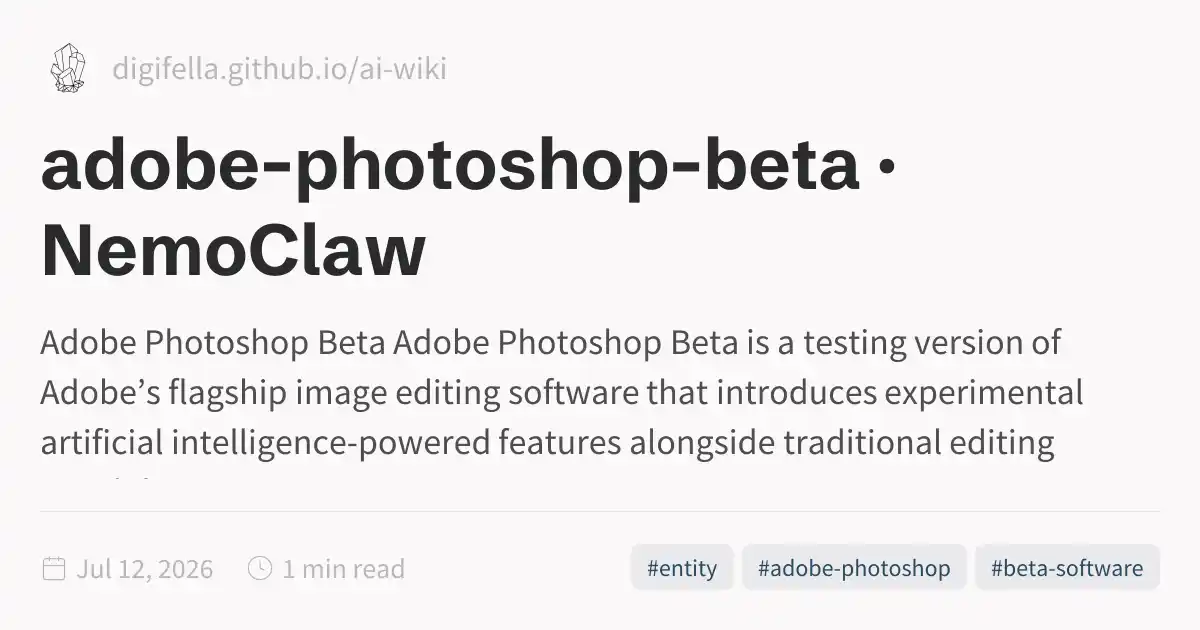adobe-photoshop-beta · NemoClaw