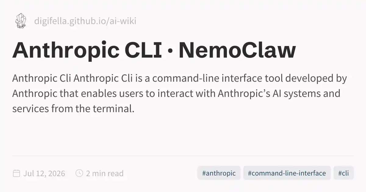 Anthropic CLI · NemoClaw
