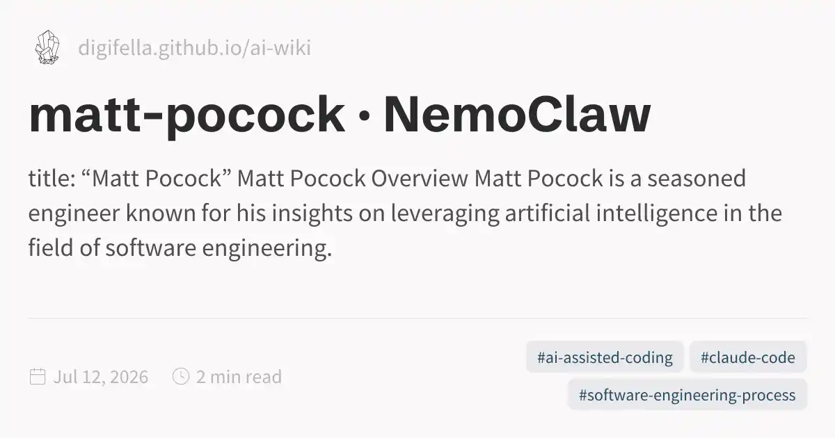 github spencerandthematt Images High Quality Grahic matt-pocock · NemoClaw