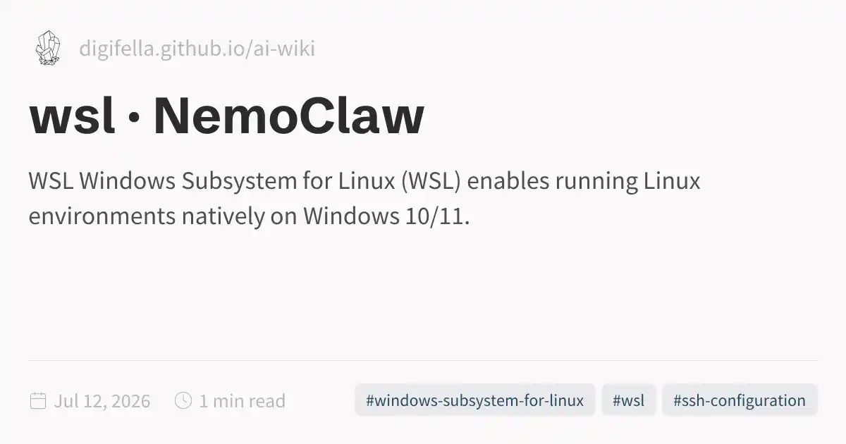 Wsl Notebook wsl · NemoClaw