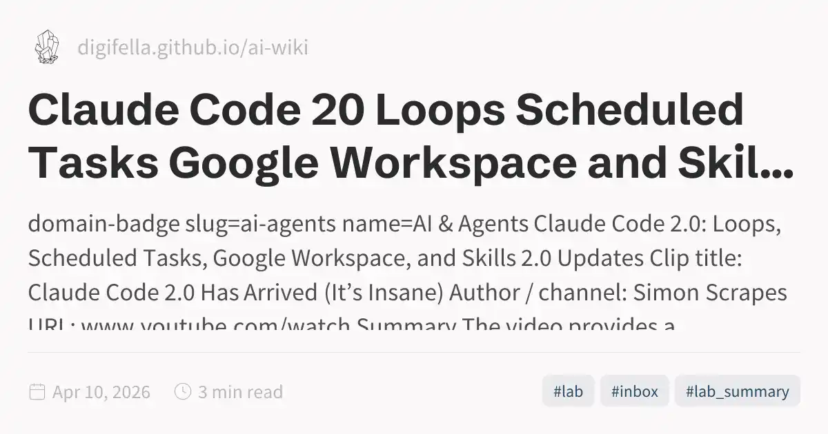 Loop Claude Code Claude Code 20 Loops Scheduled Tasks Google Workspace and Skills · NemoClaw